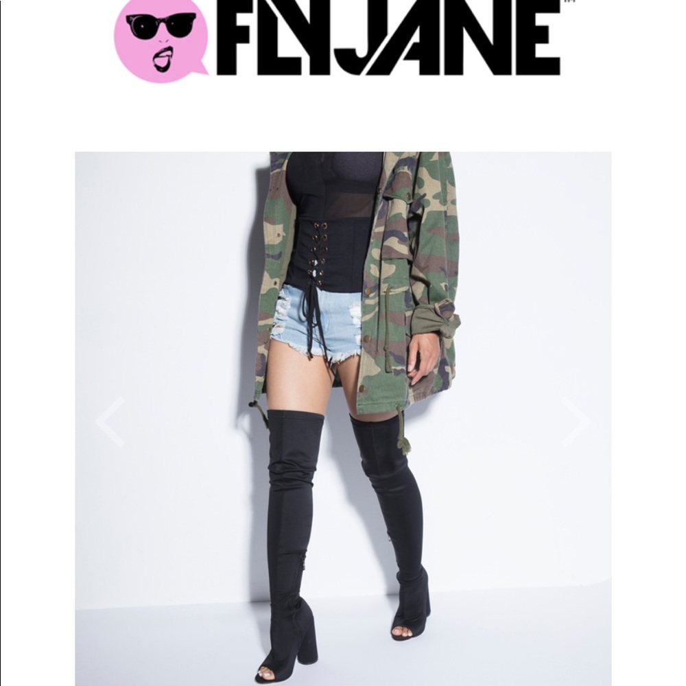 Black High Knee Boots - FLYJANE